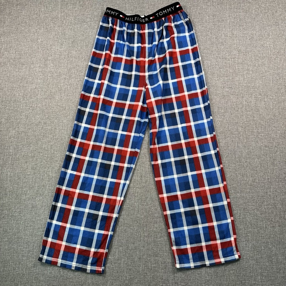 Tommy Hilfiger Red Plaid Pajama PJ Pants Boys Large 12-14 Sleepwear